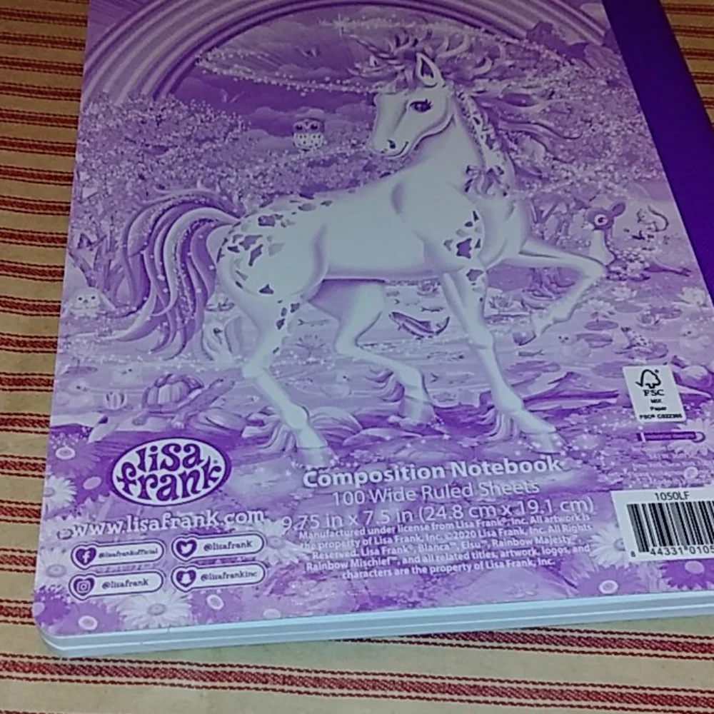 NEW Lisa Frank Composition Unicorn Notebook